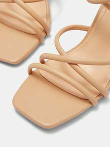 CUCCOO BIZCHIC Sandale cu curele la gleznă, cu bretele caise, toc gros, pentru navetă, întâlniri, petrecere, nuntă, vacanță Crăciun, toamnă, vacanță de revelion