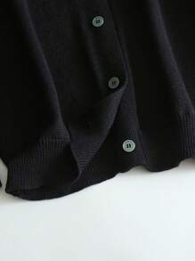 SHEIN LUNE 女式纯色长袖休闲连帽单排扣开衫，春夏