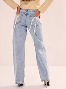MUSERA Women's Front Button Pocket Simple Casual Denim Jeans, Daily Casual Spring 90's Y2k Streetwear