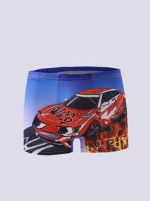 5 pièces/paquet Caleçons boxeurs respirants et confortables avec imprimé voiture cool pour garçons préadolescents - Multicolore - Voir 4