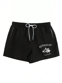 Surfspeed Men's Simple Print Drawstring Casual Beach Shorts , Swim Trunks - Multicolor - View 3