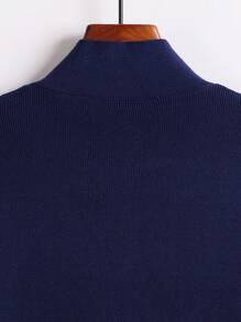 Elegant Cardigan, Sweater Jacket, Women's Cardigans, Graceful Knit Top - Royal Blue - View 3