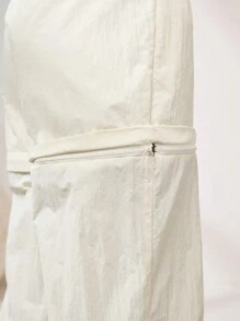 Easithlete 女士纯色可拆卸运动裤 - 黑與白 - 查看 8