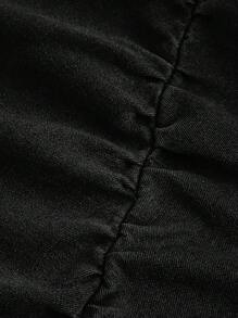 SHEIN MOD Damska sukienka jeansowa bez rękawów z falbankami i jednolitym kolorem - Czarne - Zobacz 3