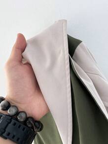 Mulvari Women Casual Spring Autumn Loose Contrast Color Hooded Long Sleeve Jacket - Multicolor - View 6