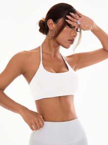 SHEIN Sport Studio Damen einfacher täglicher Halter Sport-BH Einfarbig