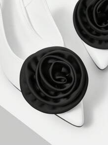 MOTF PREMIUM WOMEN'S HIGH HEEL POINTED TOE ROSE FLOWER SLINGBACK SHOES FALL