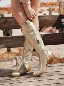 Styleloop Women's Fashion White Versatile Outdoor Party Classic Knee-High Boots Fall
