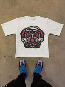 Manfinity Dauomo Men's Cartoon Character Printed Crew Neck Short Sleeve T-Shirt - White - View 1