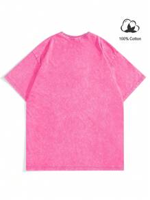 Manfinity EMRG Men Cartoon Character Print Crew Neck Short Sleeve T-Shirt - Pink - View 3