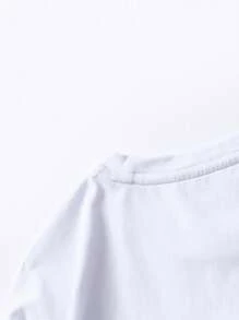 Manfinity EMRG Men's Cartoon Character Print Crew Neck Short Sleeve T-Shirt - White - View 4