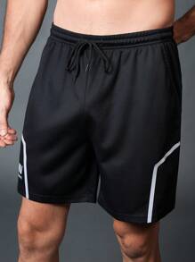 Gym Rark Quần short thể thao nam kiểu Boyfriend Style in họa tiết, quần tập luyện, quần nỉ, quần short đen. - màu đen - Xem 8