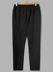 RueChic Men Cargo Pocket With Belt And Label Regular Pants - Black - View 2