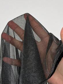 SHEIN EZwear 女式网眼透视 V 领短袖迷你连衣裙 - 黑色 - 查看 6