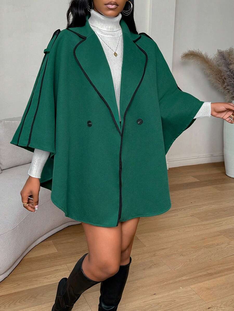 Zolique 女士绿色 Countercape 粗花呢大衣