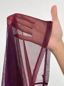 SHEIN EZwear Damen durchsichtiges Mesh Kleid mit Rundhalsausschnitt und Kurzarm