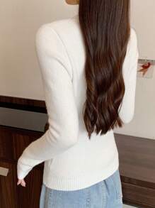 DAZY Women's Solid Color Round Neck Long Sleeve Thermal Lined Thick Sweater, Fall/Winter