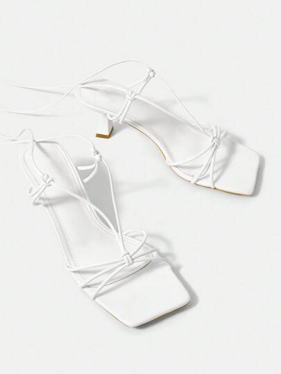 CUCCOO SZL Sandalias de tacón alto de unicolor y elegante para mujer, ideales para el otoño y el Día de San Valentín