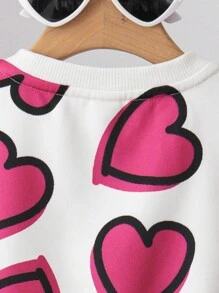 SHEIN Baby Girls Cute Cartoon Graphic Round Neck Long Sleeve Sweatshirt, Autumn/Winter