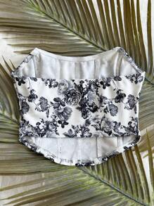 Soleia Vestido versátil para la temporada de bodas, playa, festivales de música y estilo bohemio de verano, elaborado con tela de punto estampada con un diseño floral de teñido anudado en blanco y negro, decorado con una línea de espina de pez y con espalda abierta.