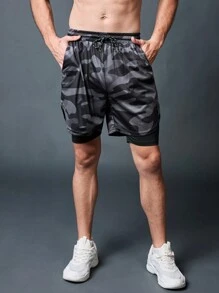 Gym Rark Boyfriend Style Men Camouflage Print Sports Shorts Summer Top Sweat Pants - Multicolor - View 5