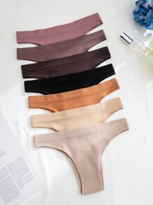 7 件装女士纯色无缝三角内裤