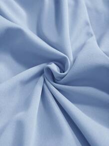 Plus Size Solid Color Asymmetric Neck Wide Leg Jumpsuit - Blue - View 7