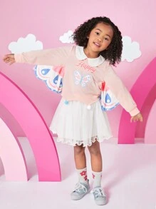 SHEIN Young Girls Casual Outfit,Light Pink Raspberry Red,Back-To-School Autumn School,Comfortable Soft Fabric,Elastic Waist Pants,Vibrant And Lively Wear - Pink - View 6