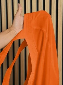 Slaydiva Vestido suelto de talla grande sin mangas con bolsillos y bajo en línea A para damas, primavera-verano - C