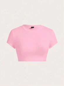 SHEIN EZwear 3 件套女士圆领短袖紧身短款连体衣，适合夏季 - 彩色 - 查看 6