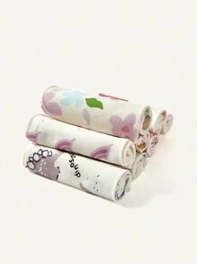 Cozy Pixies 8pcs Cozy Cub 100% Cotton Soft Cartoon Printed Baby Handkerchief - Multicolor - View 3