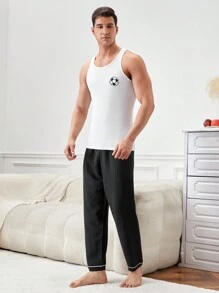 男士圆领休闲足球图案汗衫，四季款 - 白色 - 查看 8