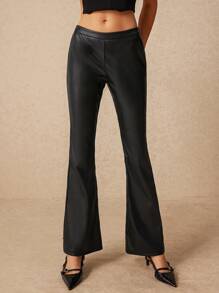 SHEIN Frenchy Quần âu màu trơn cho nữ - màu đen - Xem 5