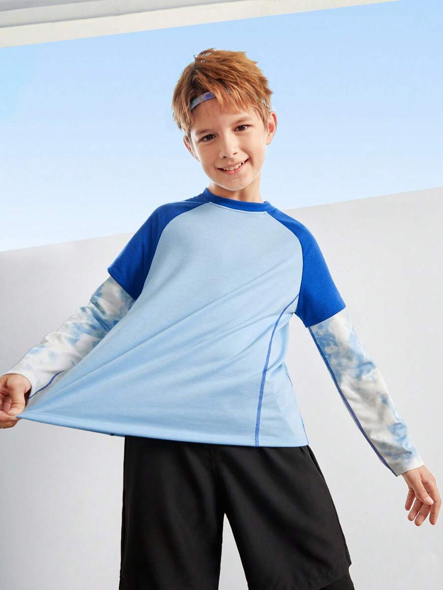 SHEIN Tween Boys 2 In 1 Long Sleeve Casual Hoodie - Multicolor - View 1