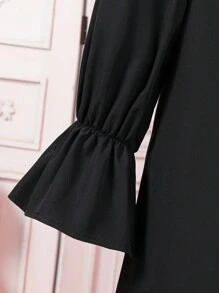 SHEIN Oversized Girls Casual Comfy Collared Long Sleeve Dress