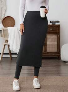 EMERY ROSE 女士修身优雅迷人高开叉高腰紧身裤