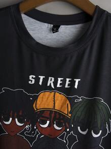 Chillumni Herren große Größen Lässig T-Shirt mit rundem Ausschnitt, Kurz Arm, Buchstaben- und Comic Muster, Sommer