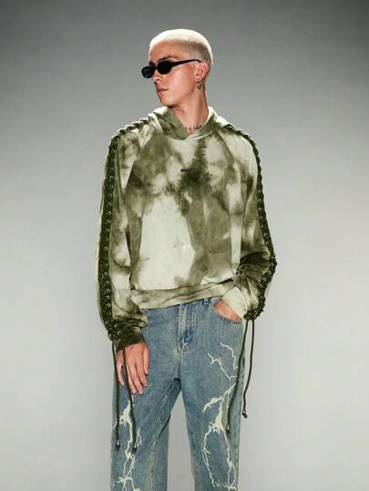 Manfinity VCAY Men's Loose Fit Knitted Casual Long Sleeve Hooded Sweatshirt, Suitable For Fall, Winter