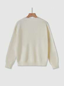 SHEIN Franclia Áo Cardigan cài nút họa tiết hoa dành cho nữ, phù hợp cho mùa xuân và mùa thu - Màu be - Xem 2