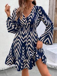 SHEIN Clasi Elegant Casual Vacation Fitted A-Line Midi Dress With Flutter Sleeves Fall Cloth For Women