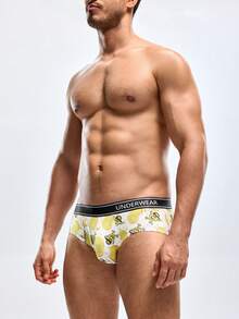 Quần lót nam cạp chun in chữ và hoa quả 3 món/bộ - Nhiều màu - Xem 9