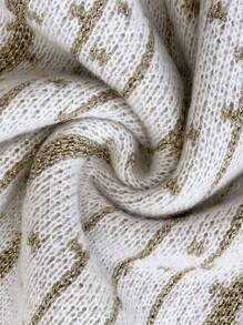 SHEIN LUNE Suéter de mujer con botones decorados con hilo dorado, suéter de punto para otoño e invierno - Multicolor - Ver 7