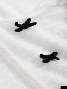 DAZY Ballet Style 2 In 1 With Bow Decor Fitted Women T-Shirt,Back To School Clothes Long Sleeve Women Tops