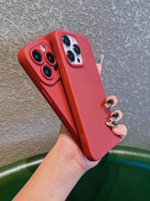 3 Stücke stoßfeste Handyhülle in Unifarbe kompatibel mit iPhone - Rot - Übersicht 3