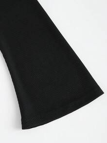 Sweetra 2 件套优雅复古小黑裙和高品质女士修身法式套装 - 黑色 - 查看 3