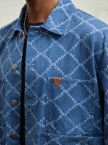 AKNOTIC Business Casual Áo sơ mi nam cổ bẻ in họa tiết kẻ caro dệt ôm vừa vặn, thường ngày, dành cho mùa thu đông - Màu be - Xem 10
