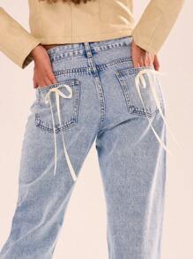 MUSERA Women's Front Button Pocket Simple Casual Denim Jeans, Daily Casual Spring 90's Y2k Streetwear