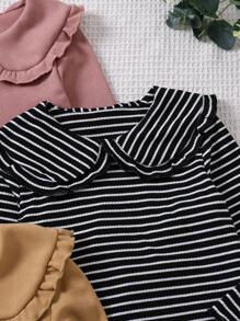 SHEIN Vintaside Kids 3 件套年轻女孩休闲舒适百搭 T 恤套装，秋冬 - 彩色 - 查看 5