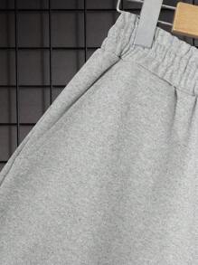 EURMUSE Men's Casual Contrast Color Patchwork Hoodie And Sweatpants Set - Grey - View 10