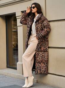RueChic MAXI LEOPARD WOMEN WINTER COAT - Multicolor - View 5